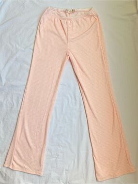 Pink Republic Y2K Pink Ribbed Flare Pajama Lounge Pants M